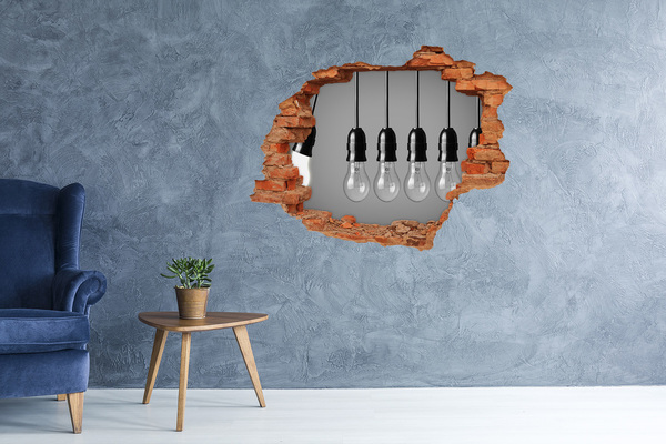 Hole in the wall sticker Six bulbs