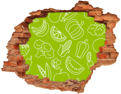 Hole wall sticker Fruit paradise in a hole in the wall