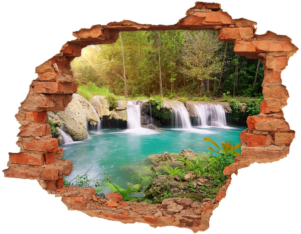 Hole in the wall decal Waterfalls in a tropical forest
