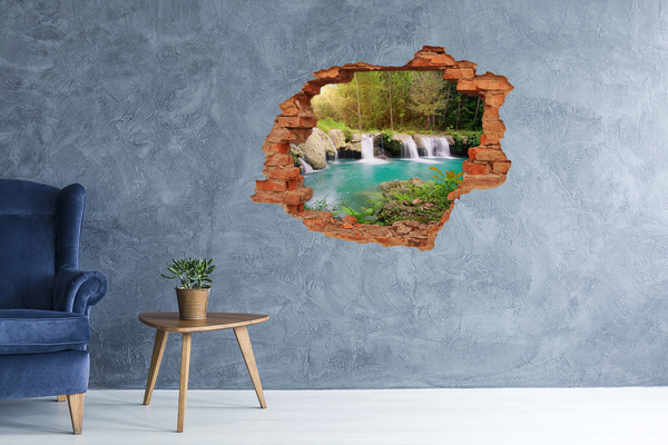 Hole in the wall decal Waterfalls in a tropical forest