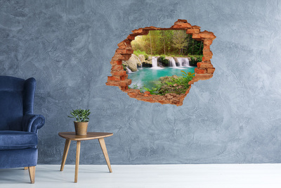 Hole in the wall decal Waterfalls in a tropical forest