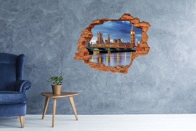 3D wall hole View of London