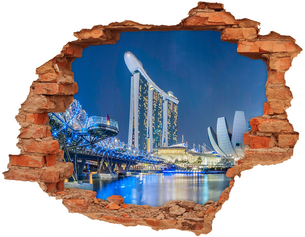 Hole wall sticker Singapore at night