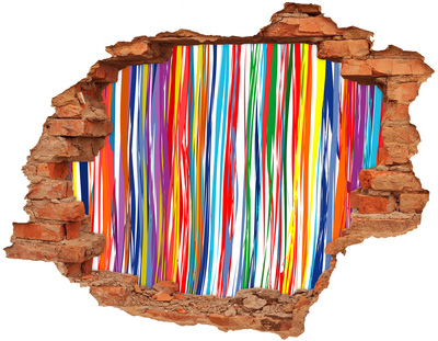 Hole wall sticker Colorful stripes