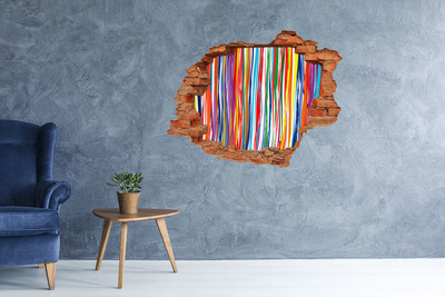 Hole wall sticker Colorful stripes