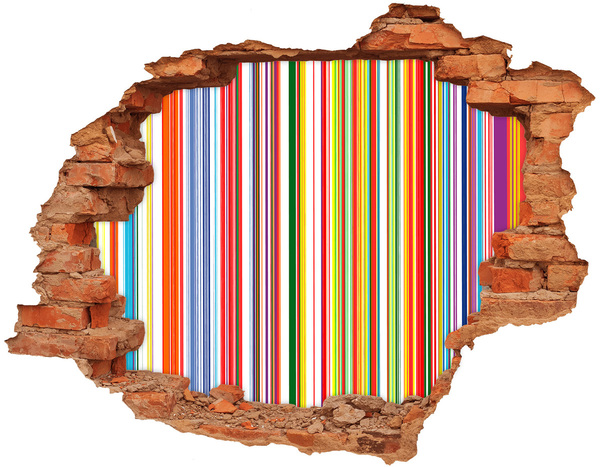 3D wall hole Colorful stripes through a hole in the wall