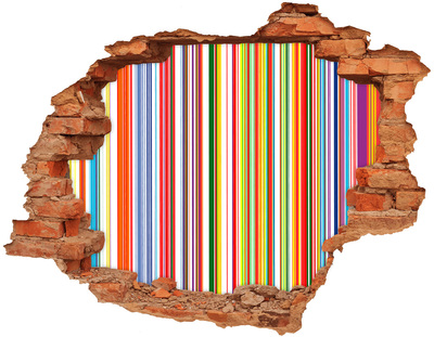 3D wall hole Colorful stripes through a hole in the wall