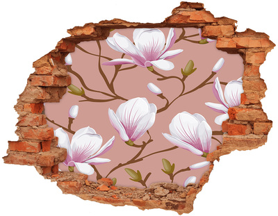 Hole wall sticker Floral motif on the wall
