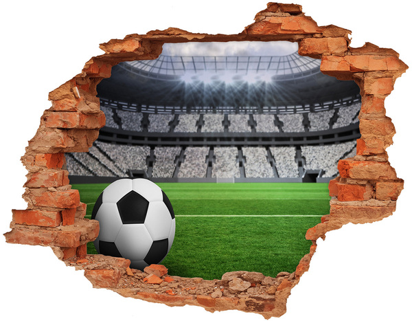 Hole in the wall decal Football stadium with a ball