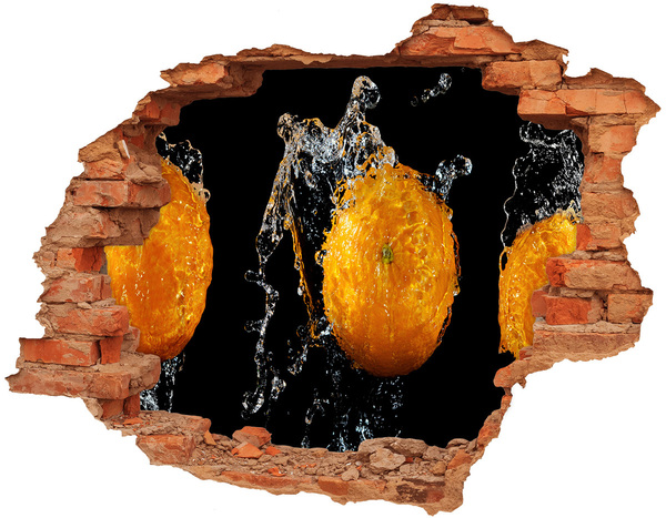 Hole wall sticker Oranges and water