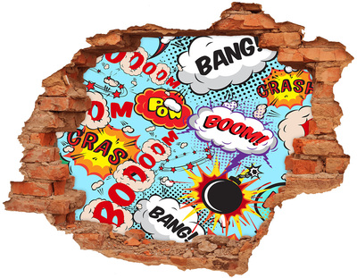 Hole in the wall decal An explosion of colors in a comic book style
