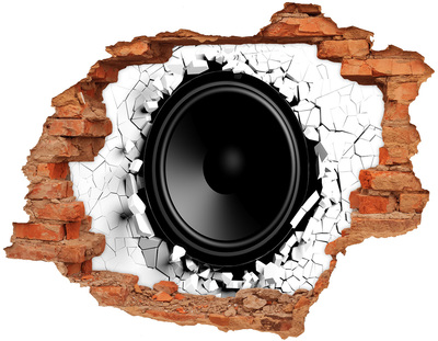 Hole in the wall sticker A loudspeaker in a damaged wall