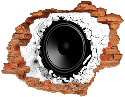 Hole in the wall sticker Loudspeaker