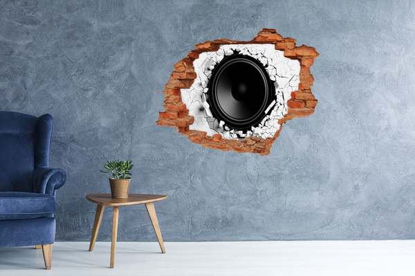 Hole in the wall sticker Loudspeaker