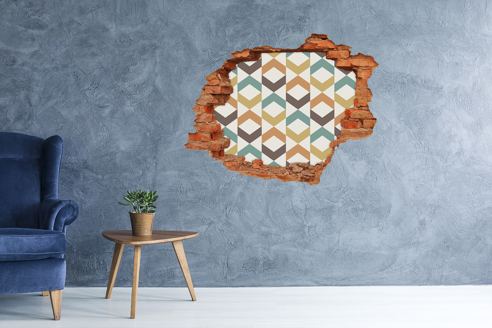 Hole in the wall decal Retro background