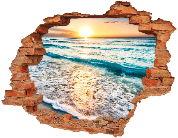 Hole in the wall sticker Sunset beach