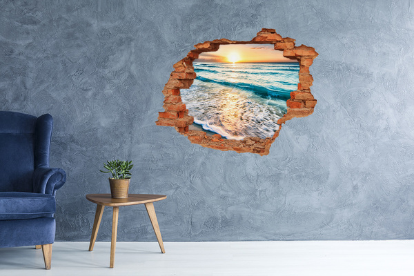 Hole in the wall sticker Sunset beach