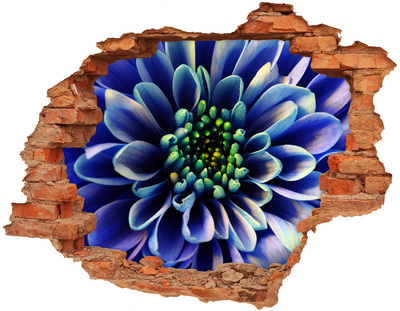 Hole in the wall sticker A flower in blue shades