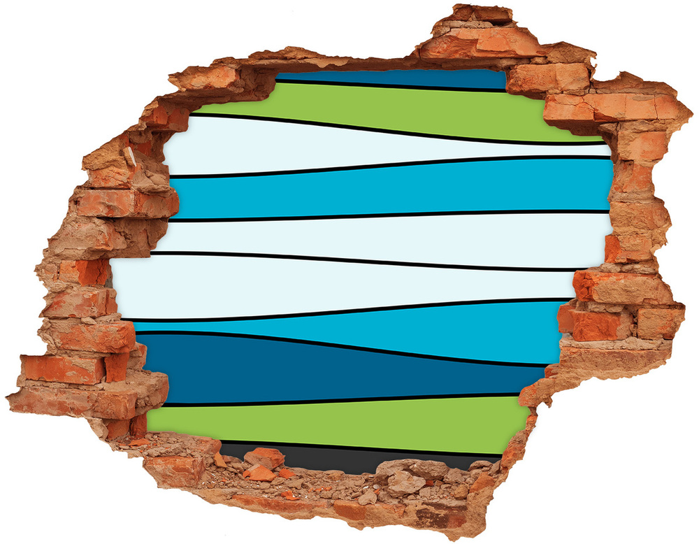 Hole in the wall sticker Colorful stripes