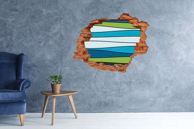 Hole in the wall sticker Colorful stripes