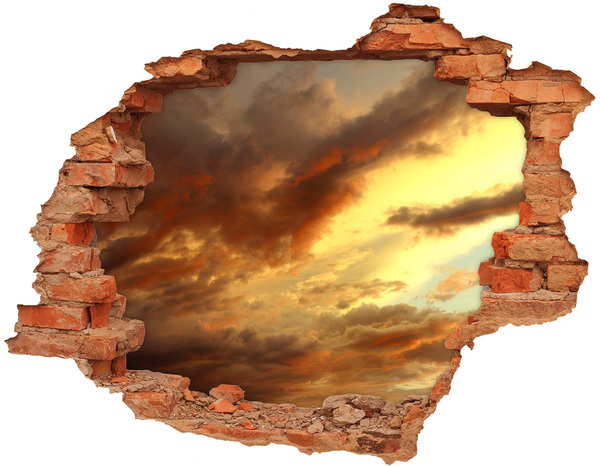 Hole in the wall decal Sunset through a hole in the wall