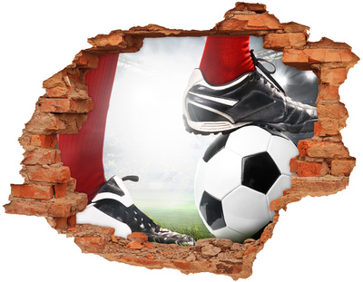 Hole wall sticker Football passion beyond the walls