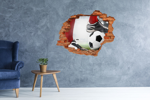 Hole wall sticker Football passion beyond the walls