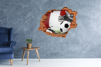 Hole wall sticker Football passion beyond the walls