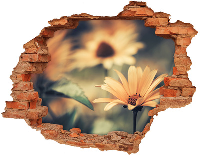 Hole wall sticker Flowers in a ruined wall