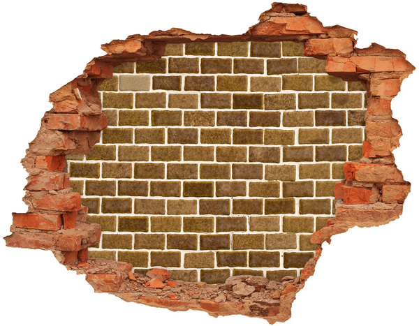 Hole in the wall decal Damaged brick wall
