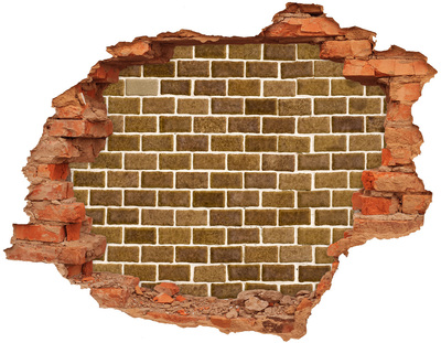 Hole in the wall decal Damaged brick wall