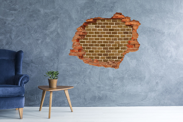 Hole in the wall decal Damaged brick wall