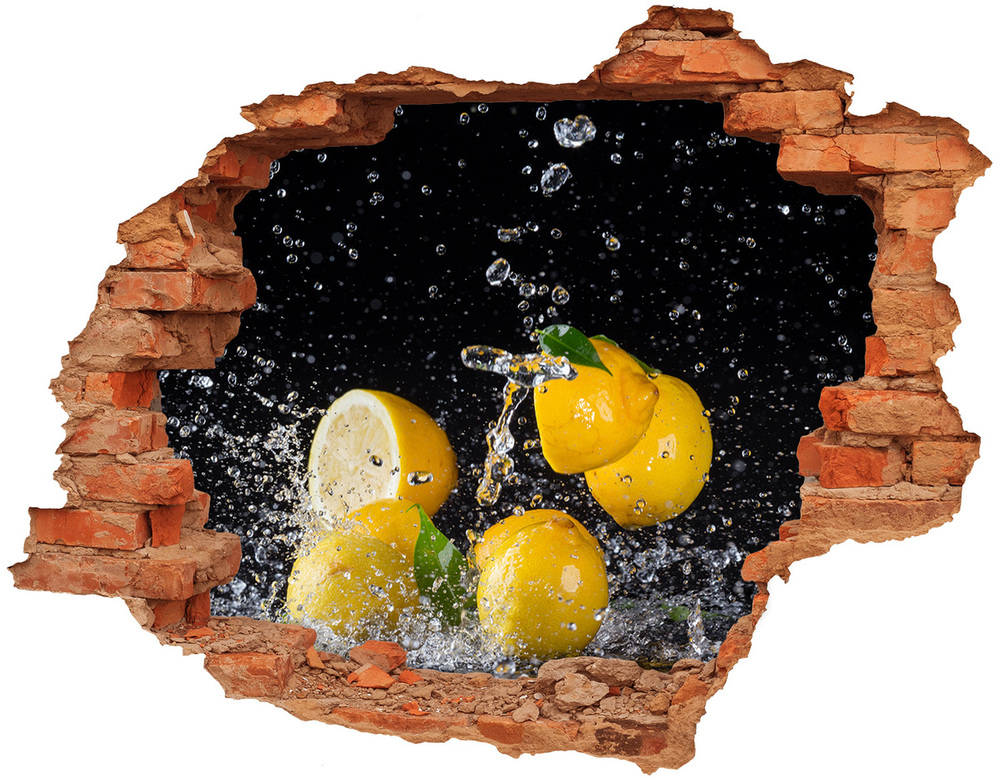 Hole wall sticker Lemons and water