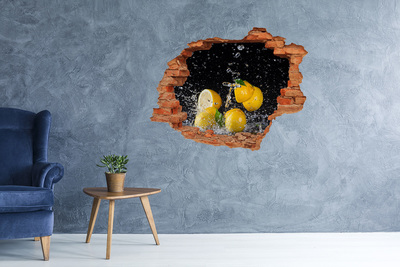 Hole wall sticker Lemon explosion in water
