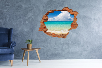 3D wall hole Caribbean Beach Through a Hole in the Wall