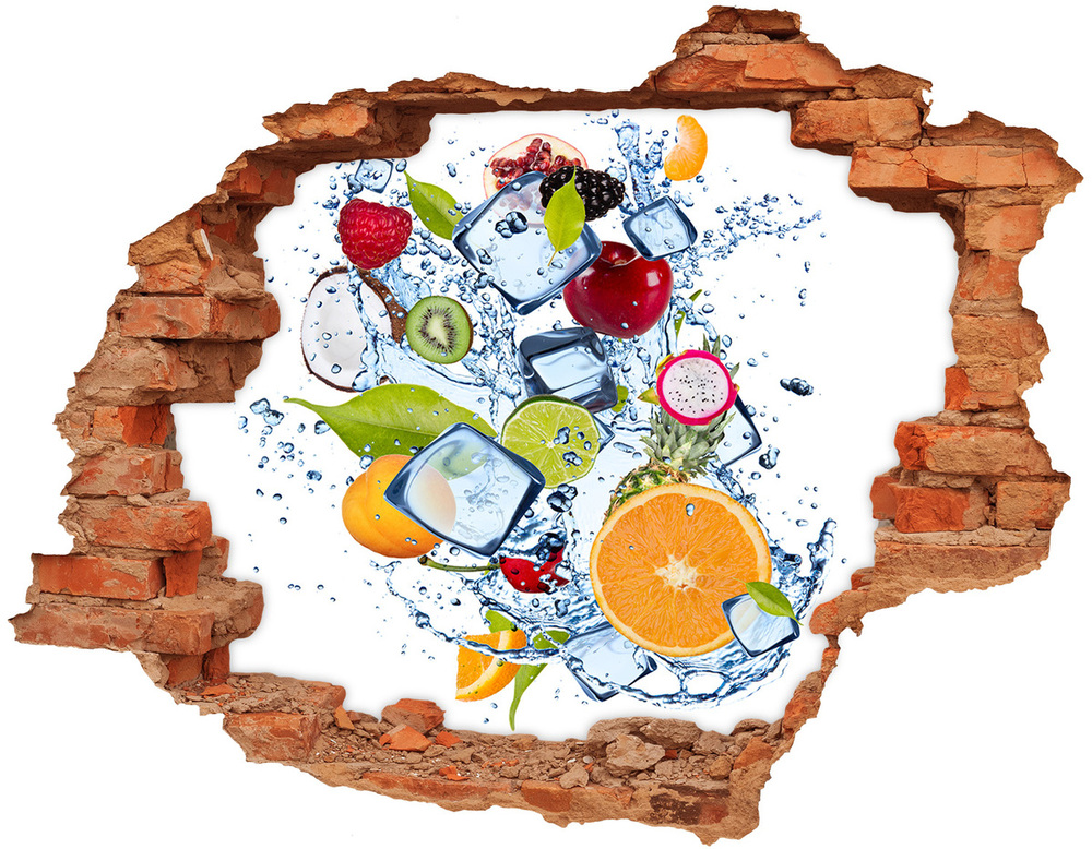 Hole wall sticker Fruit and ice