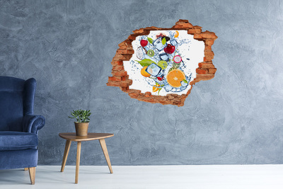 Hole wall sticker Fruit and ice