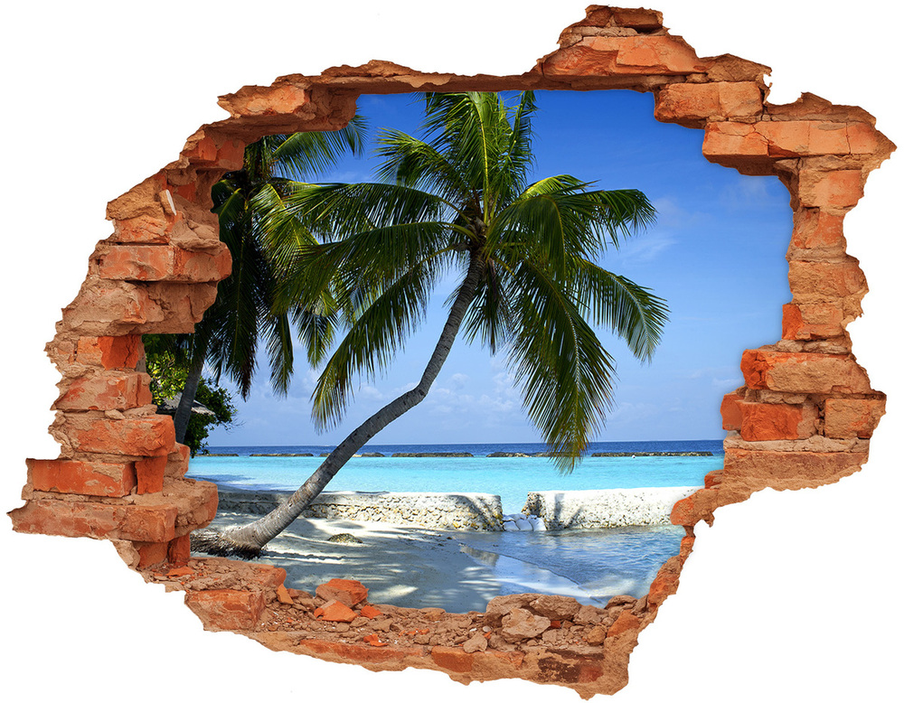 Hole wall sticker Tropical beach