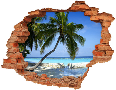 Hole wall sticker Tropical beach