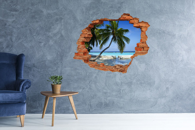 Hole wall sticker Tropical oasis with palm trees