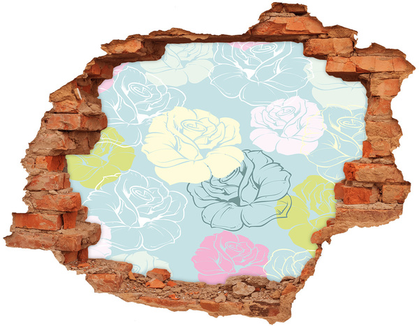 Hole wall sticker Hole in the Wall Floral Mural