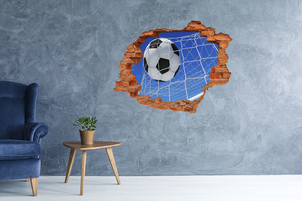 3D wall hole wallpaper Ball in the goal