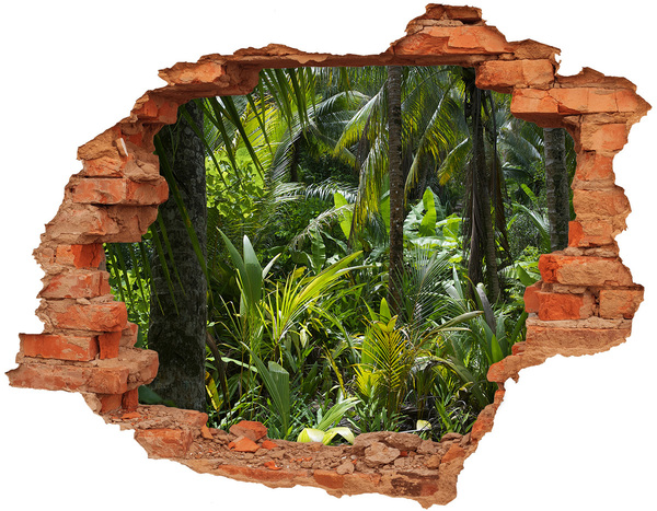 3D wall hole Tropical jungle behind the wall