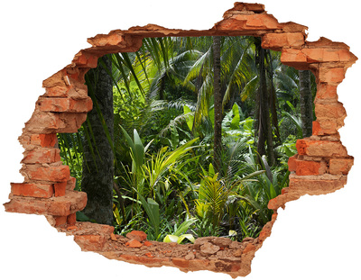 3D wall hole Tropical jungle behind the wall