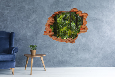 3D wall hole Tropical jungle behind the wall