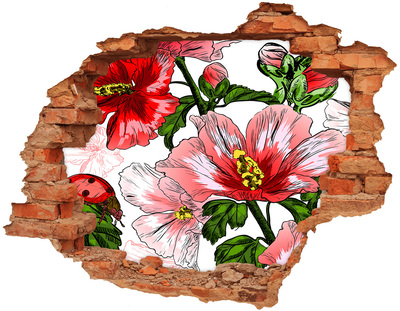 Hole wall sticker Flowers in a hole in the wall