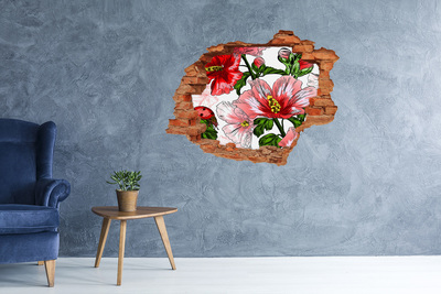 Hole wall sticker Hibiscus