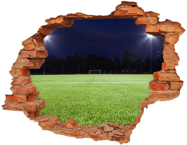 Hole in the wall sticker Football pitch at night