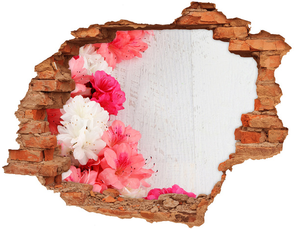 3D wall hole wallpaper A floral oasis behind the wall