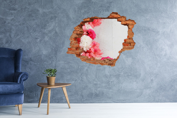 3D wall hole wallpaper Flowers